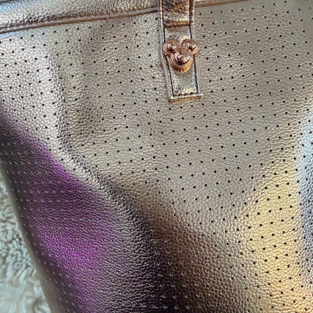 Disney Rose Gold Metallic Minnie Mouse Tote Bag One Size - Picture 4 of 9